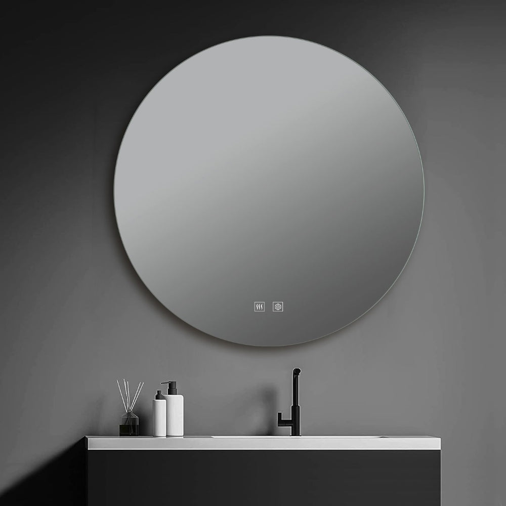 English Elm Nordica Round Backlit Led Vanity Mirror with Defogger and Touchscreen Controls B2731P478356