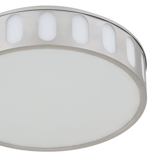 English Elm 15.15-in Warm Brass Dimmable Led Flush Mount for Bedroom Hallway or Entryway Brushed Nickel B370P394548