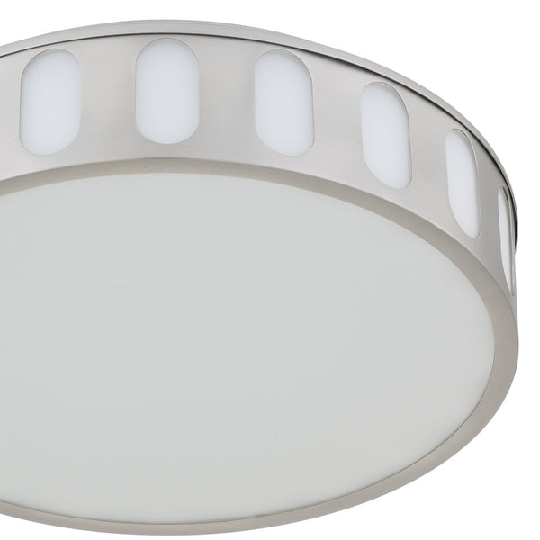 English Elm 15.15-in Warm Brass Dimmable Led Flush Mount for Bedroom Hallway or Entryway Brushed Nickel B370P394548