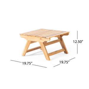 English Elm Christopher Knight Home® - SEDONA Acacia Wood Side Table with Open Slat Top for Outdoor Living Durable Weather-Resistant Accent Teak 23.75 L x 23.75 W x 7.25 H 63747.00