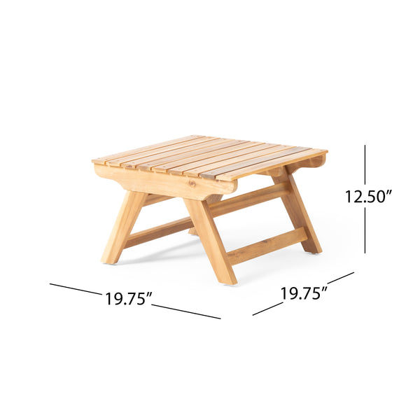 English Elm Christopher Knight Home® - SEDONA Acacia Wood Side Table with Open Slat Top for Outdoor Living Durable Weather-Resistant Accent Teak 23.75 L x 23.75 W x 7.25 H 63747.00