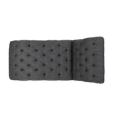 Christopher Knight Home® - Noble House - Varnell Contemporary Fabric Button Tufted Chaise Lounge, Charcoal and Dark Brown