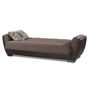 English Elm PrimeNest SkyHaven Upholstered Convertible Sofabed with Storage, Chenille Comfort, Quick Click Bed Transformation Brown B030P286507