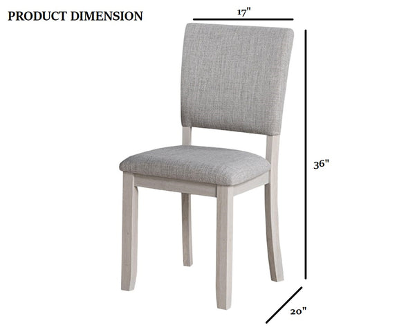 English Elm 4pc Sauro Gray Side Chair Upholstered Seat & Back | Transitional Rubberwood Frame, Comfortable Foam Padding B2741P408873