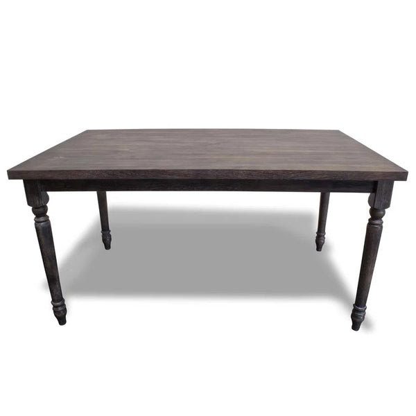 English Elm Transitional 59" Rectangular Dining Table Weathered Grey Veneer Rustic Farmhouse 6-Seat Centerpiece B011P352475