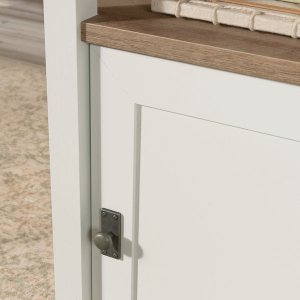 English Elm Desk, Modern Cottage-Style With White Finish & Wood-Tone Top - Perfect For Small Spaces & Easy Assembly B356P402733