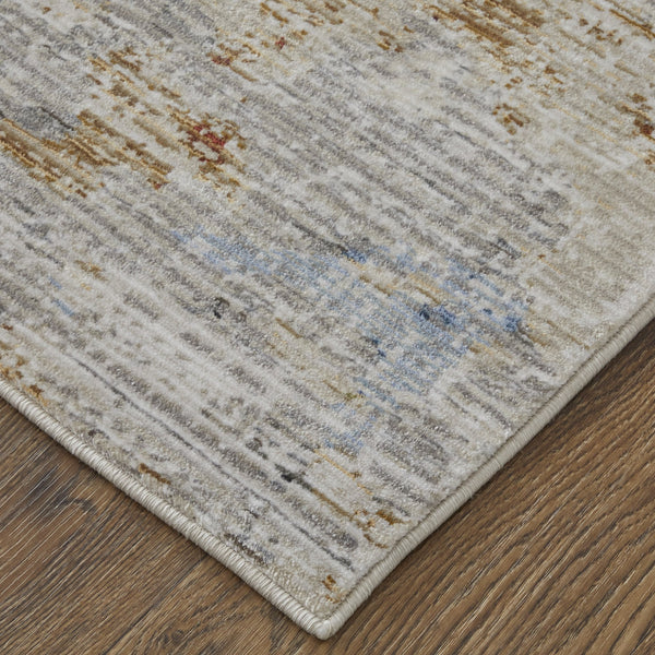 Feizy Rugs Sonora Abstract Watercolor Area Rug - Durable, Easy-care, Pet-friendly Design For Modern Homes Ivory,Blue,Red Polypropylene,Polyester,Viscose Snr39nufivymltf05