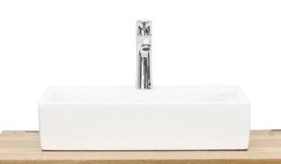 English Elm 32" Modern Bathroom Vanity With Above-Counter Sink, Solid Wood Cabinet & Mirror For Small Spaces W3151S00003