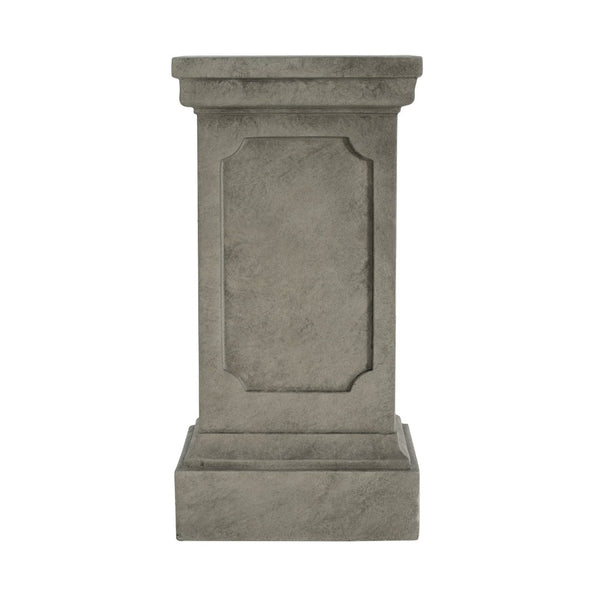 English Elm 25.75'' Square Mgo Pedestal Plant Stand with Stone Textured Brushed Gray Finish N772P334165G