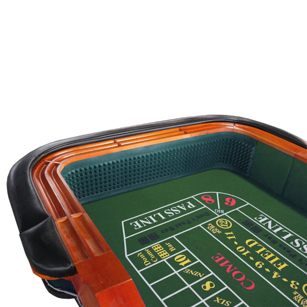 English Elm 93" Casino Craps Table with Felt Surface Diamond Pyramid Rubber Game Room Play W2748S00054