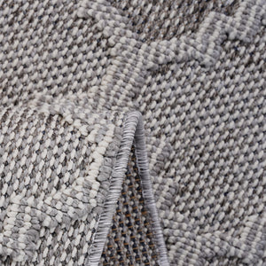 English Elm Loom Trellis Area Rug 2X8 - Stylish White/Grey Design For Indoor/Outdoor Use, Family & Pet Friendly B335P289605