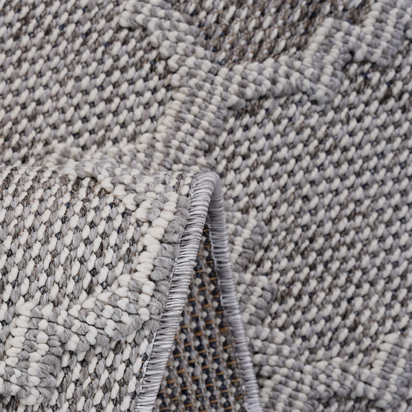 English Elm Loom Trellis Area Rug 2X8 - Stylish White/Grey Design For Indoor/Outdoor Use, Family & Pet Friendly B335P289605