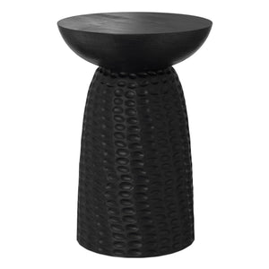 English Elm Boyd Hand-carved Solid Mango Wood Accent Table with White Finish for Modern Living Black B136P414667