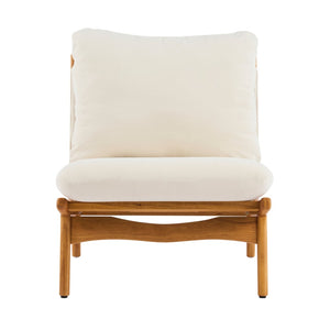 English Elm Vista Mid-century Accent Chairs Solid Wood Frame Beige Upholstery Living Room Set N767P366304B