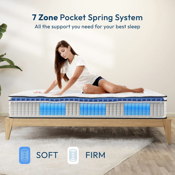 English Elm 12'' Queen Hybrid Mattress Pocket Coils Euro Top Cooling Foam Orthopedic Support B366P392889