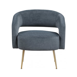English Elm Modern Velvet Accent Chair Plush Foam Seat Gold Leg Base for Living Room Dark Gray B011P458633