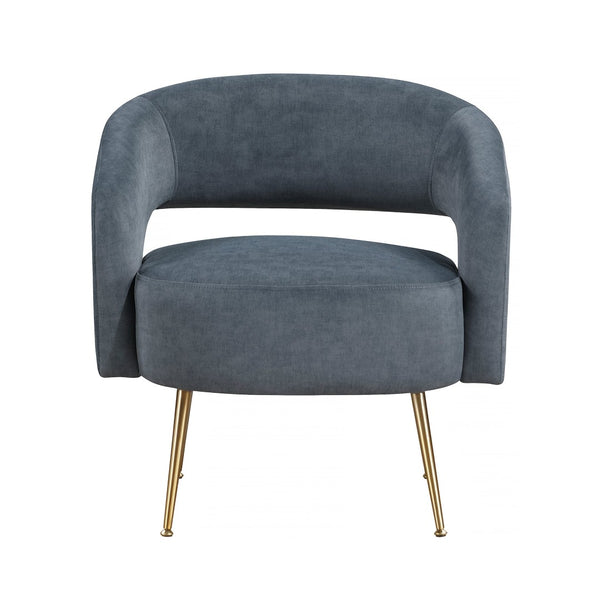 English Elm Modern Velvet Accent Chair Plush Foam Seat Gold Leg Base for Living Room Dark Gray B011P458633