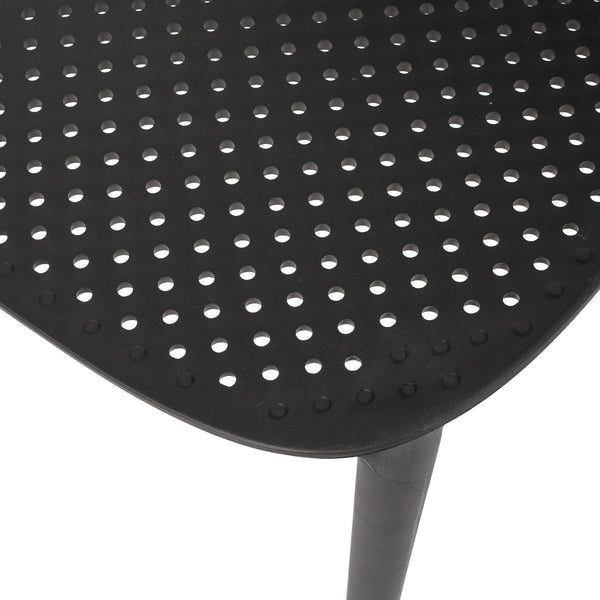 English Elm Christopher Knight Home® - IVY Outdoor Dining Chair with Weather-Resistant Polypropylene, Perforated Modern Design & Durable Frame Black 33.5 L x 23.5 W x 20.3 H 68520.00BLK