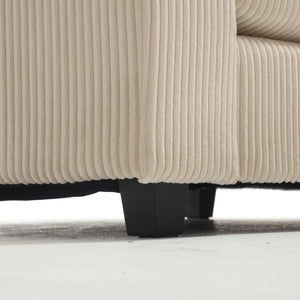 English Elm {New} Oversized Modular Sectional Sofa - Cozy Beige Corduroy, Convertible Design For Stylish Living Spaces W2325S00014-GIGA