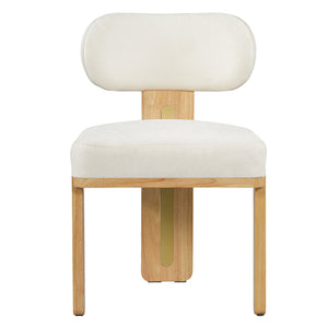 English Elm Mid-century Modern Rattan Cane Back Dining Chair Set Rubberwood Frame Upholstered Seat N768P437935N
