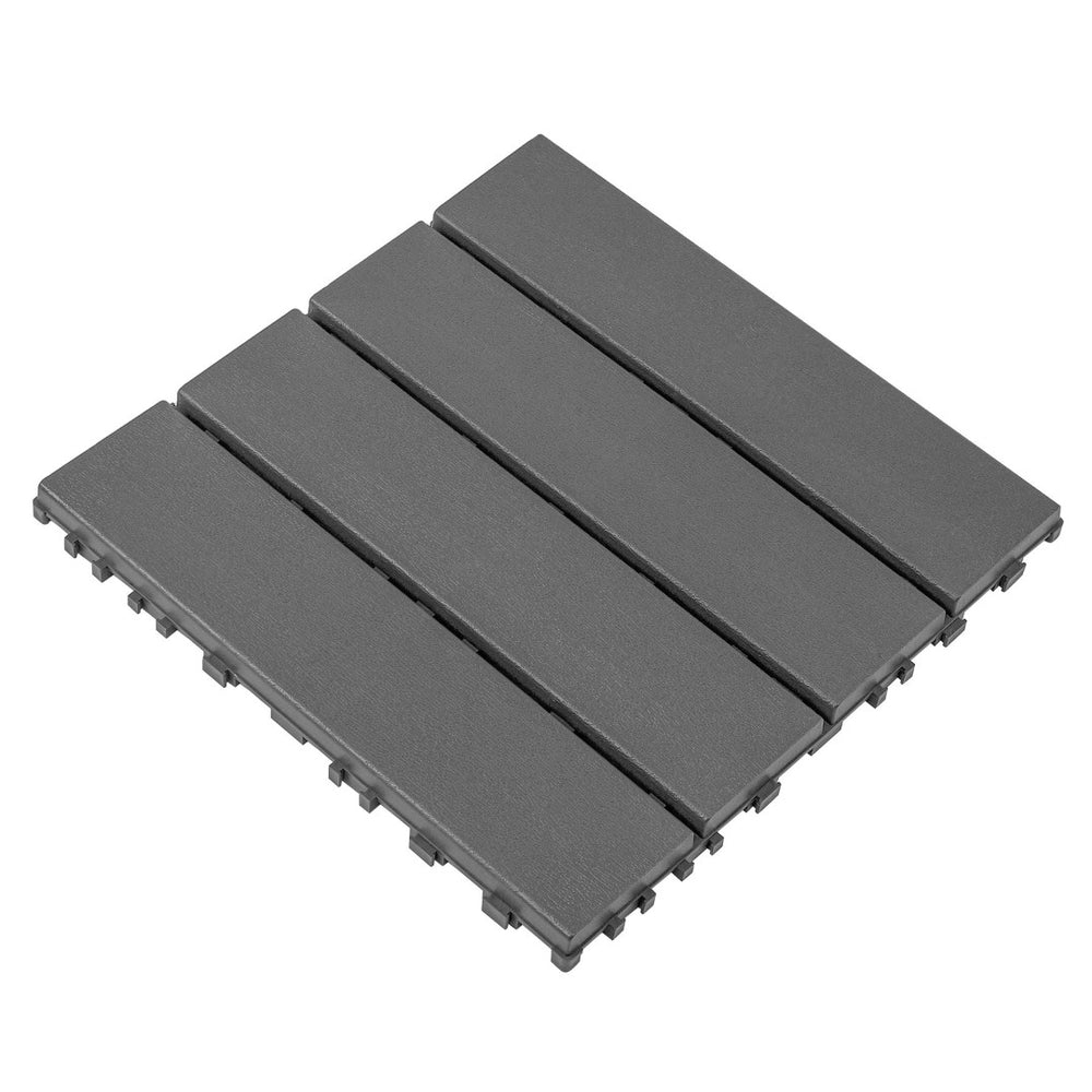 English Elm Plastic Interlocking Patio Tiles 44 Pack Waterproof Pp Snap Fit Outdoor Pool Deck W3022P251835