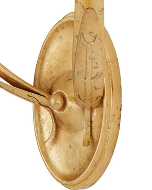 Currey & Company Marilee Double-light Wall Sconce - Elegant Dutch Gold Leaf With Pink Crystal Blossoms For Glow Pink Crystal ,Wrought Iron 5000-0278-currey-company