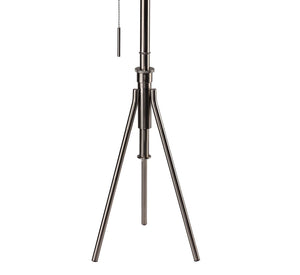 English Elm Vintage Tripod Floor Lamp with Stained Gold Metal Legs, Ivory Shade, Pull Switch, Adjustable Height Brushed Chrome 21 L x 21 W x 22 H B2741P317232