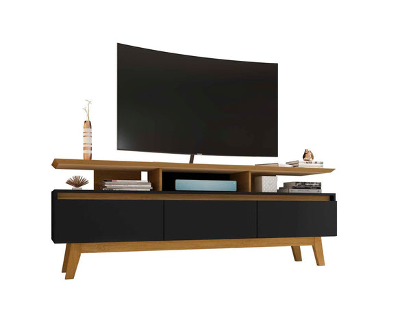 English Elm Yonkers 71" Modern Tv Stand With Open Shelves, Concealed Storage & Geometric Design For Living Rooms B365P398390-GIGA