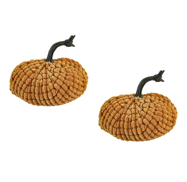 English Elm Set Of 2 Charming Chenille Weighted Pumpkins – Perfect Fall Decor For Thanksgiving & Harvest Season W2078P246682-GIGA