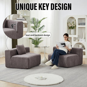 English Elm Chenille Modular Sectional Sofa Curved Piano Key Design Plush Living Room Lounge Seating Grey W834P389119