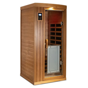 English Elm Low Emf Far Infrared Cedar Sauna with Bluetooth Audio and Eight Heating Panels W632S00023