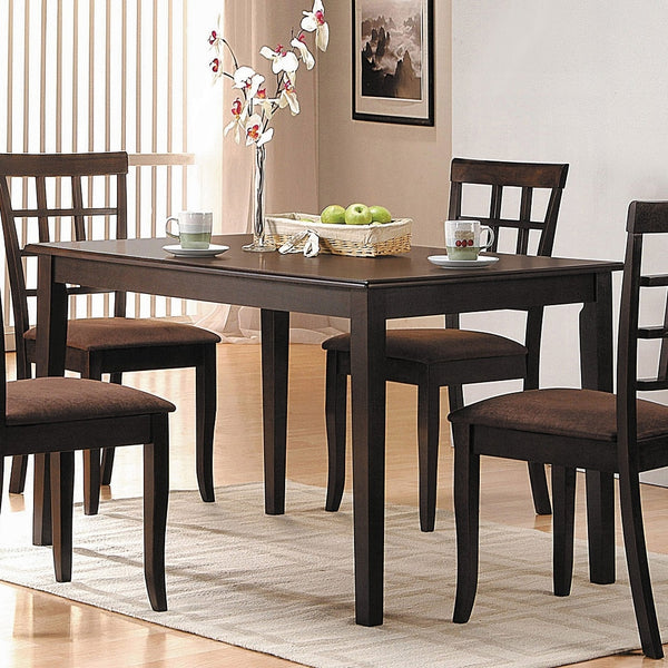 English Elm Espresso Transitional 5pc Dining Set with Upholstered Side Chairs, 48" Table, Espresso Finish Stylish Design and Easy Assembly B2741S00176