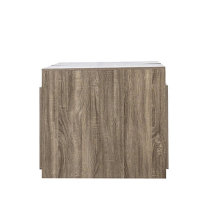 English Elm Modern Extendable Dining Table with Built-In Outlet, USB Ports & Storage, Space-Saving Console to 118" Brown W331S00192