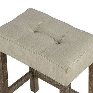 English Elm Dining Rustic Country Counter Height 5pc Dining Set with Plank Table, Open Shelf & Padded Chairs Beige+Brown,Brown 45 L x 25.5 W x 8 H B2741P301901