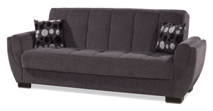 English Elm PrimeNest SkyHaven Upholstered Convertible Sofabed with Storage, Chenille Comfort, Quick Click Bed Transformation Dark Gray B030P286512