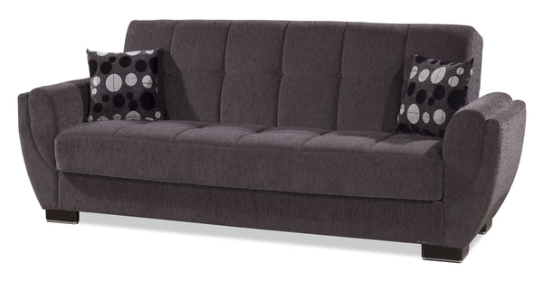 English Elm PrimeNest SkyHaven Upholstered Convertible Sofabed with Storage, Chenille Comfort, Quick Click Bed Transformation Dark Gray B030P286512