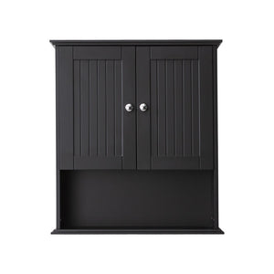 English Elm Upgraded Wall Mounted Bathroom Cabinet Mdf Over Toilet Storage with Soft Close Doors Black T3785P356590
