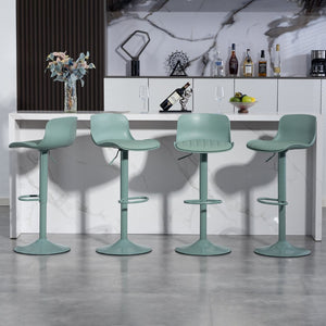 English Elm Bar Stools Set of 2 Adjustable Swivel Pu Leather Kitchen Island Seating with Back Mint Green W676P358684