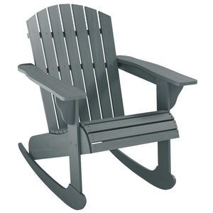 English Elm Outsunny Poplar Wood Adirondack Rocker Outdoor Slatted Fanned Back Patio Rocking Chair W2225P175518