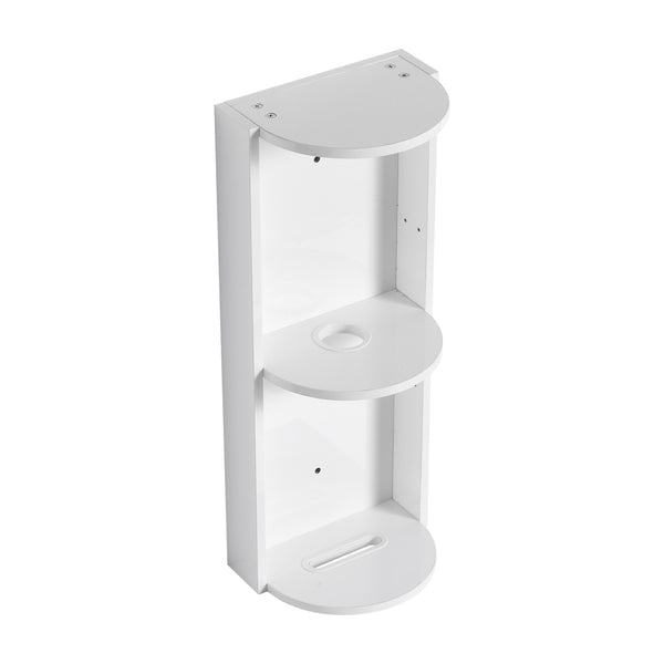 English Elm 12" Bathroom Wall-Mounted Storage Rack with Three-Tier Floating Shelves, Durable Scratch-Resistant Plywood Organizing Solution Glossy White W999P277165