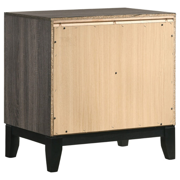 English Elm Cabrillo Two-tone Grey Oak Twin Bedroom Set with Nickel Hardware and Dovetail Storage B062S01685
