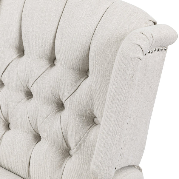 English Elm Christopher Knight Home® - Classic Linen Recliner Chair with 360° Swivel and Manual Recline, Durable Frame, Cozy Upholstery Beige 66842.00BGE