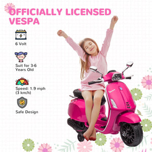 English Elm Qaba Vespa Licensed Retro Ride on Electric Motorbike for Toddlers with Fm Radio Pink W2225P229331