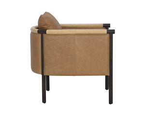 Sunpan Wilder Lounge Chair - Stylish Comfort with Two-Tone Armrests and Durable Performance Fabric Design Ludlow Sesame Leather