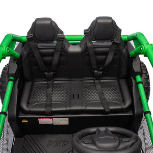 English Elm 24v Two Seater Kids Utv with Parental Remote Dual Motors Four Wheel Suspension Led Green W1578P198435