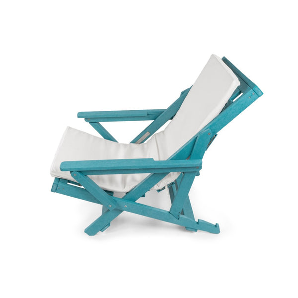 English Elm Pinecrest Outdoor Folding Lounge Chair Recycled Hdpe Reclining Patio Seat with Cushion Teal B2745P409693