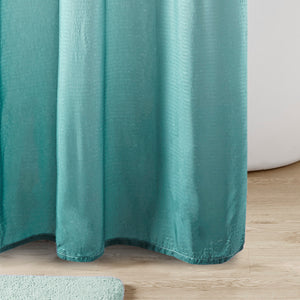 JLA Home Madison Park - Ombre Seersucker Shower Curtain with Embossed Texture for Spa-Like Gradient, Machine Washable Aqua MP70-8448