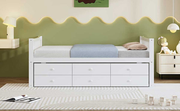 English Elm Full Size Daybed with Trundle Twin Pullout and Three Storage Drawers for Guest Rooms LP100341AAK