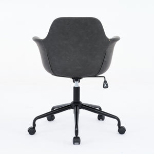 English Elm Mid-Century Minimalist Office Chair with 40° Recline, Adjustable Rebound, 320mm Wide Base, Ergonomic Design Black W1143P173516