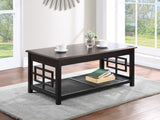 OSP Home Furnishings Oxford Coffee Table Black Frame / Cherry Top